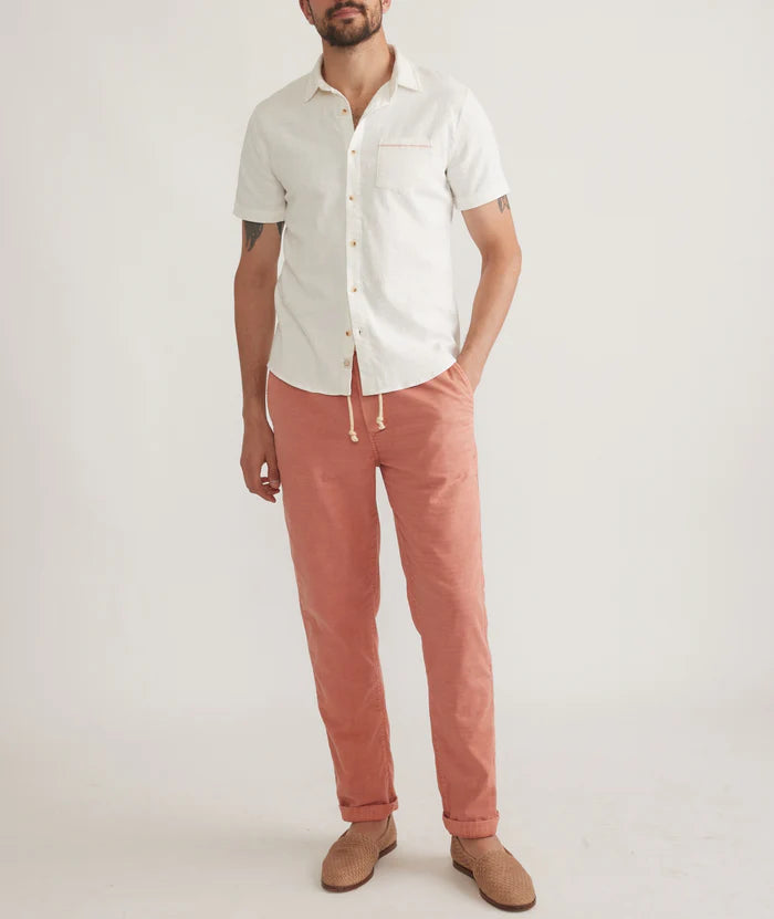 Classic Stretch Selvage Short Sleeve Shirt in Natural