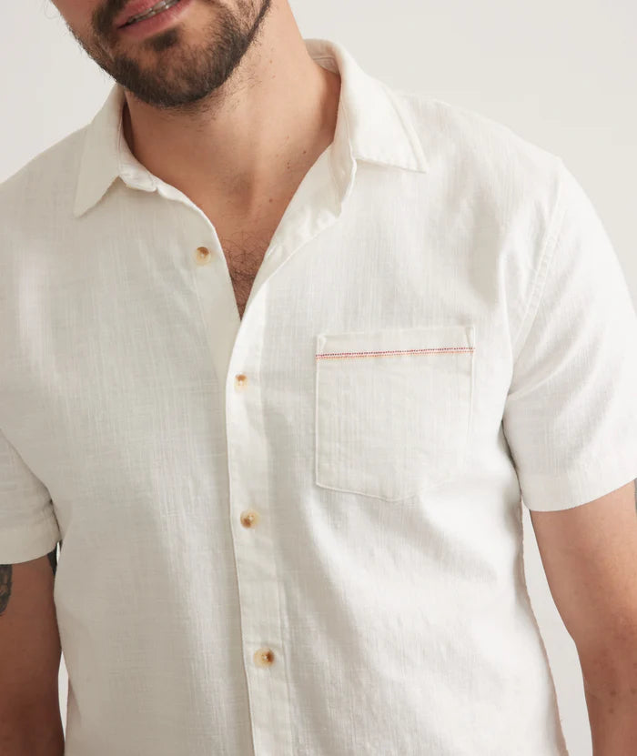 Classic Stretch Selvage Short Sleeve Shirt in Natural