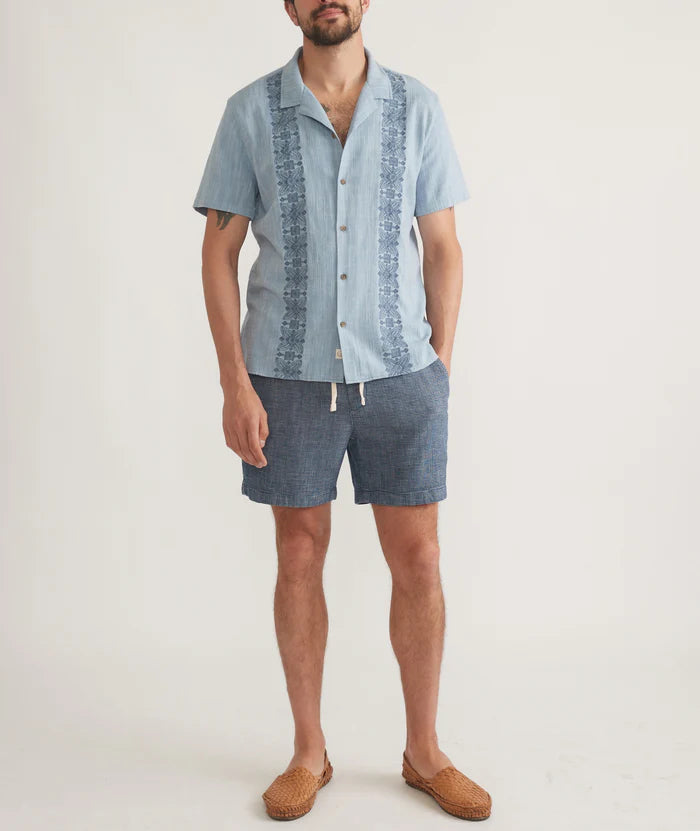Saturday Beach Short in Navy Texture