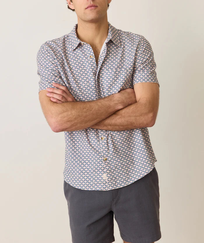 Classic Stretch Selvage Shirt in Japanese Wave Print