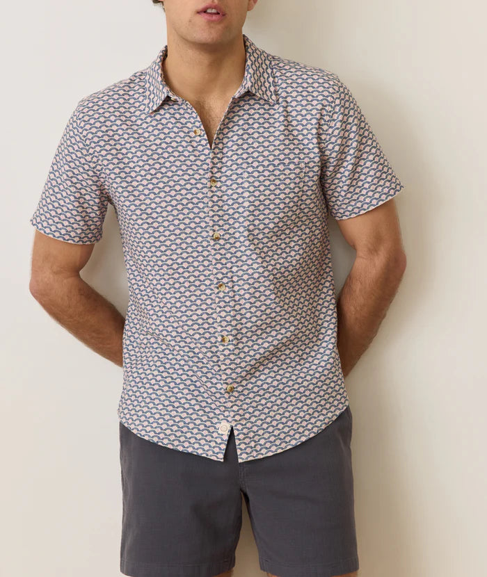 Classic Stretch Selvage Shirt in Japanese Wave Print