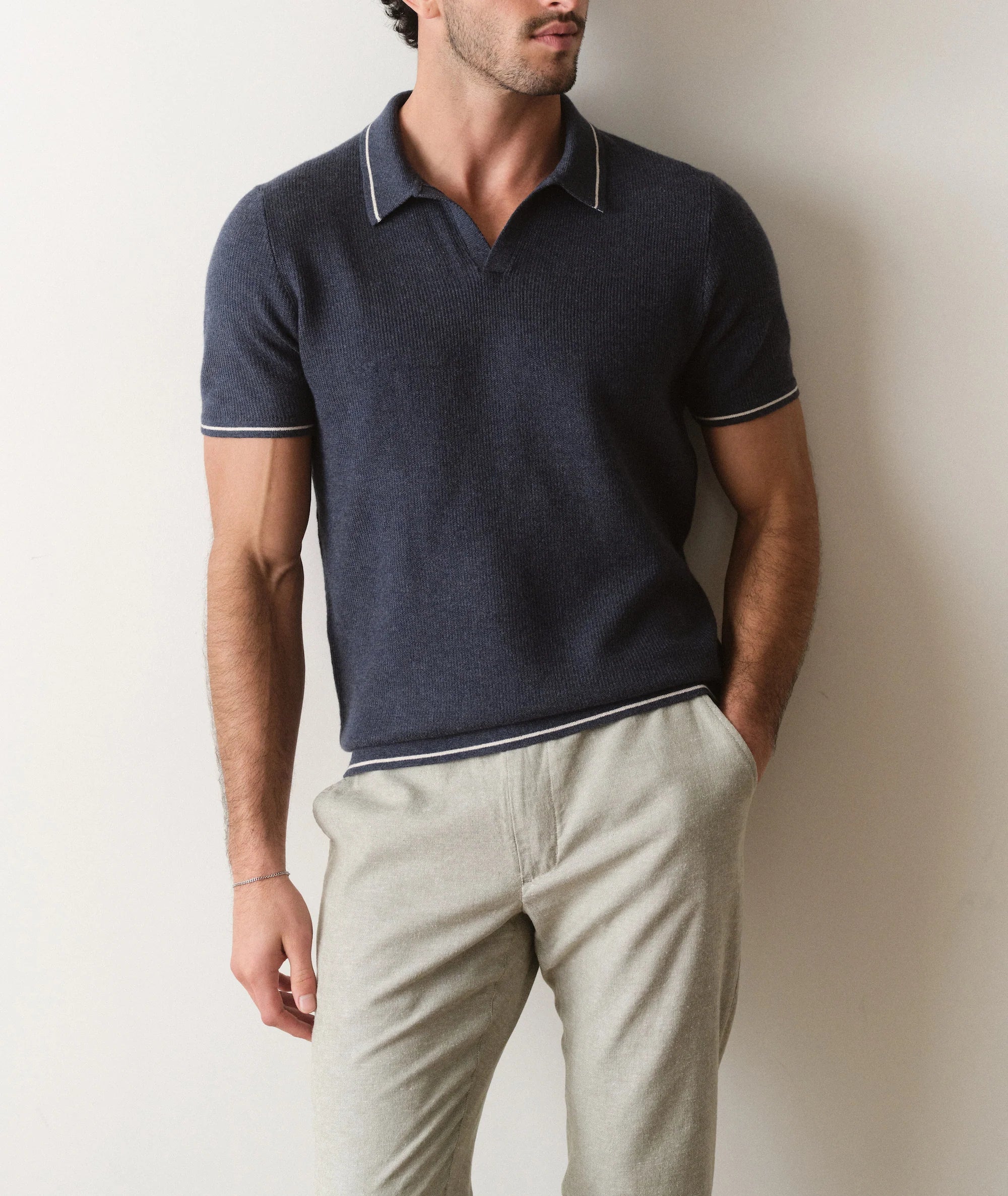 Liam Sweater Polo in Dark Indigo