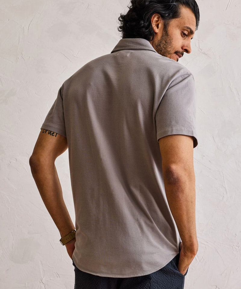 The Short Sleeve California in Steeple Gray Pique
