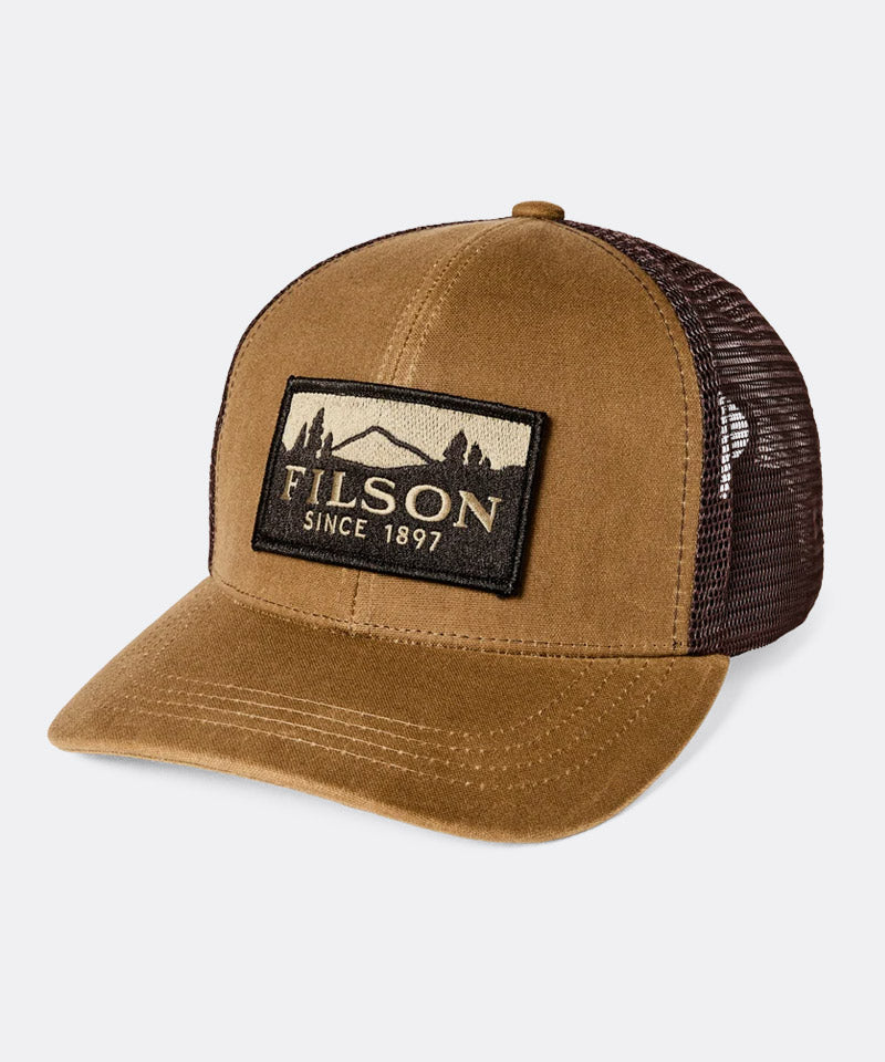 Scenic Waxed Logger Mesh Cap in Dark Khaki