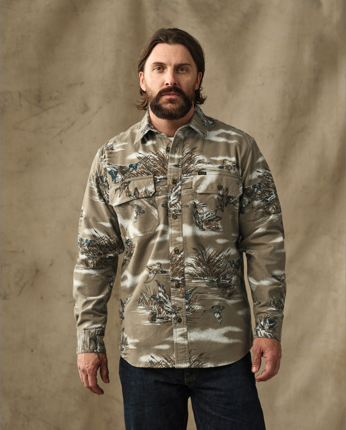 Field Flannel Shirt in Marsh Olive Print