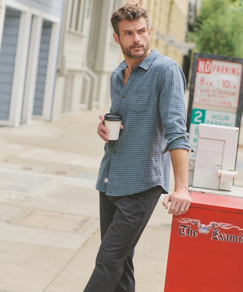 Classic Stretch Selvage Shirt in Green Gingham