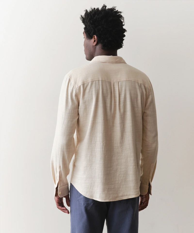 Long Sleeve Classic Stretch Selvage Shirt in Oat