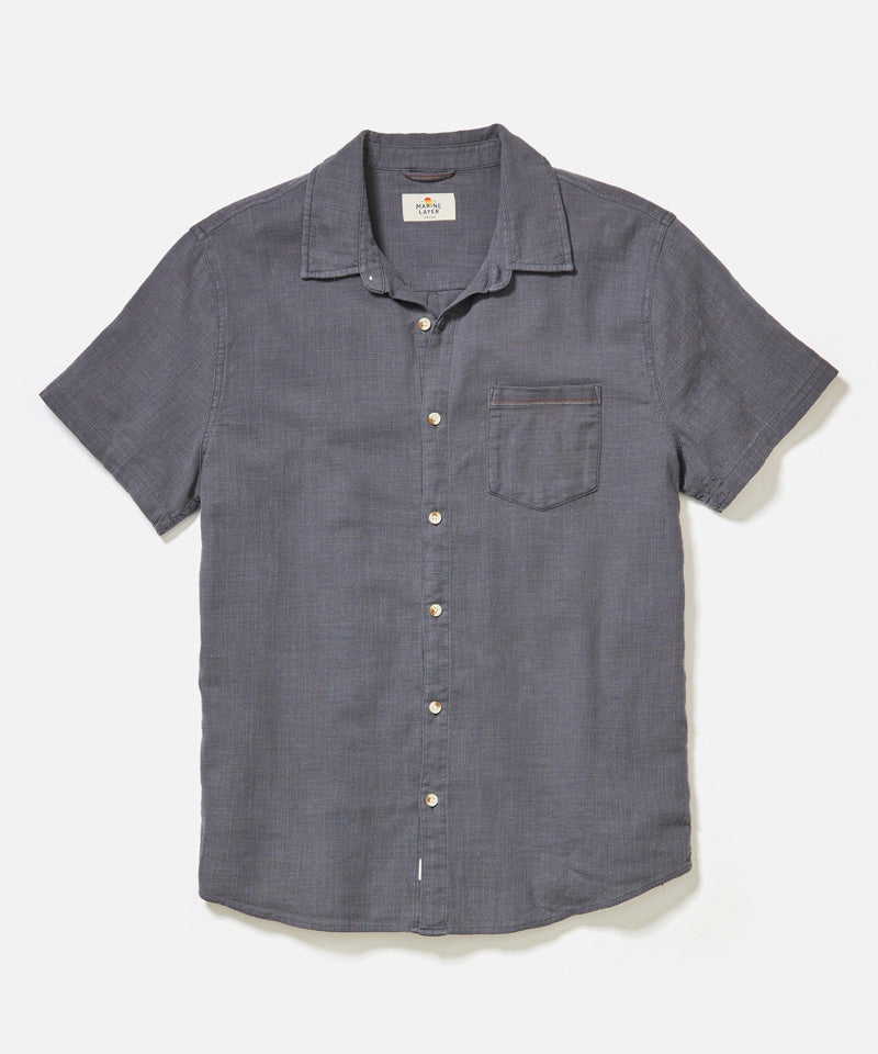 Classic Stretch Short Sleeve Selvage Shirt in India Ink
