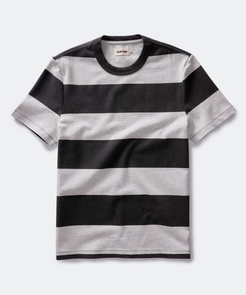The Organic Cotton Shop Tee in Faded Black Stripe