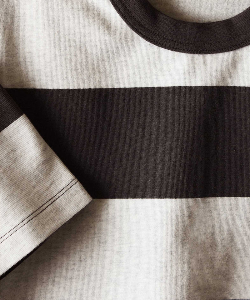 The Organic Cotton Shop Tee in Faded Black Stripe