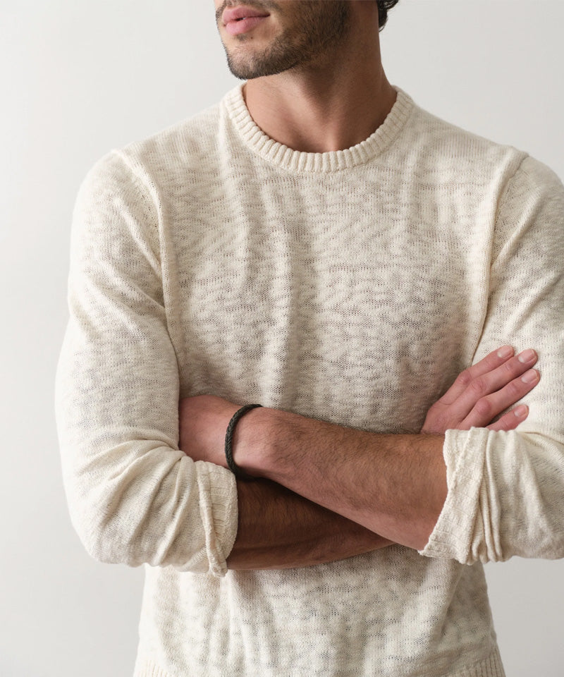 Slub Crew Sweater in Natural