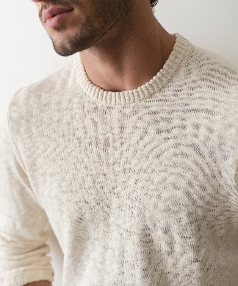Slub Crew Sweater in Natural