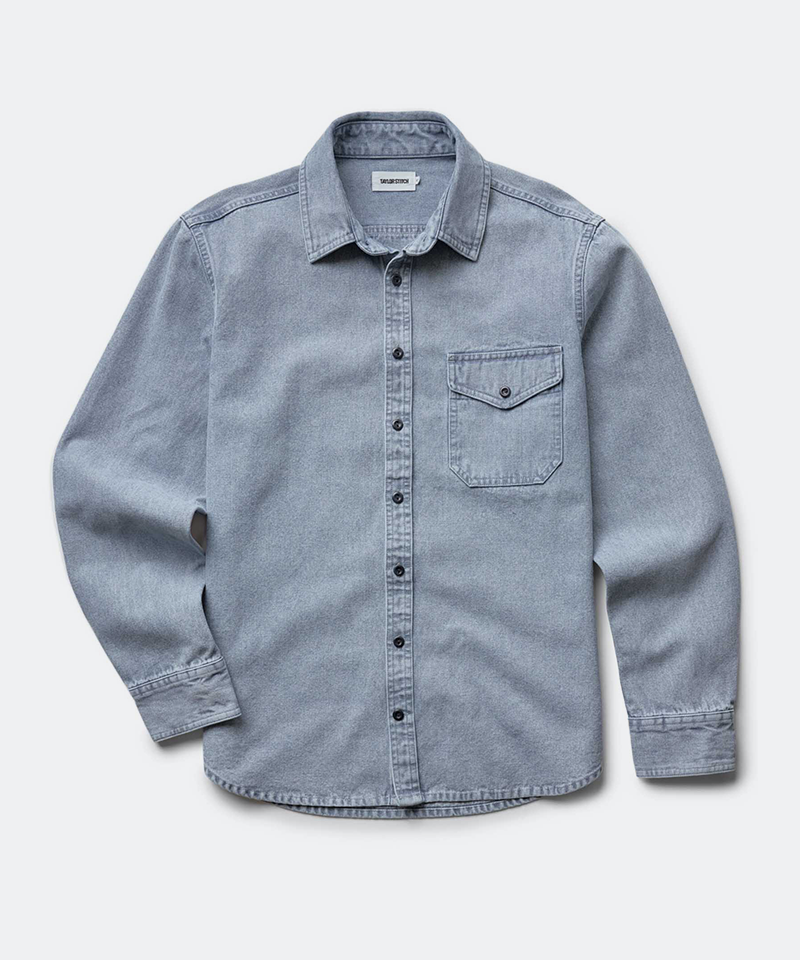 The Cadet Shirt in Washed Indigo Oxford