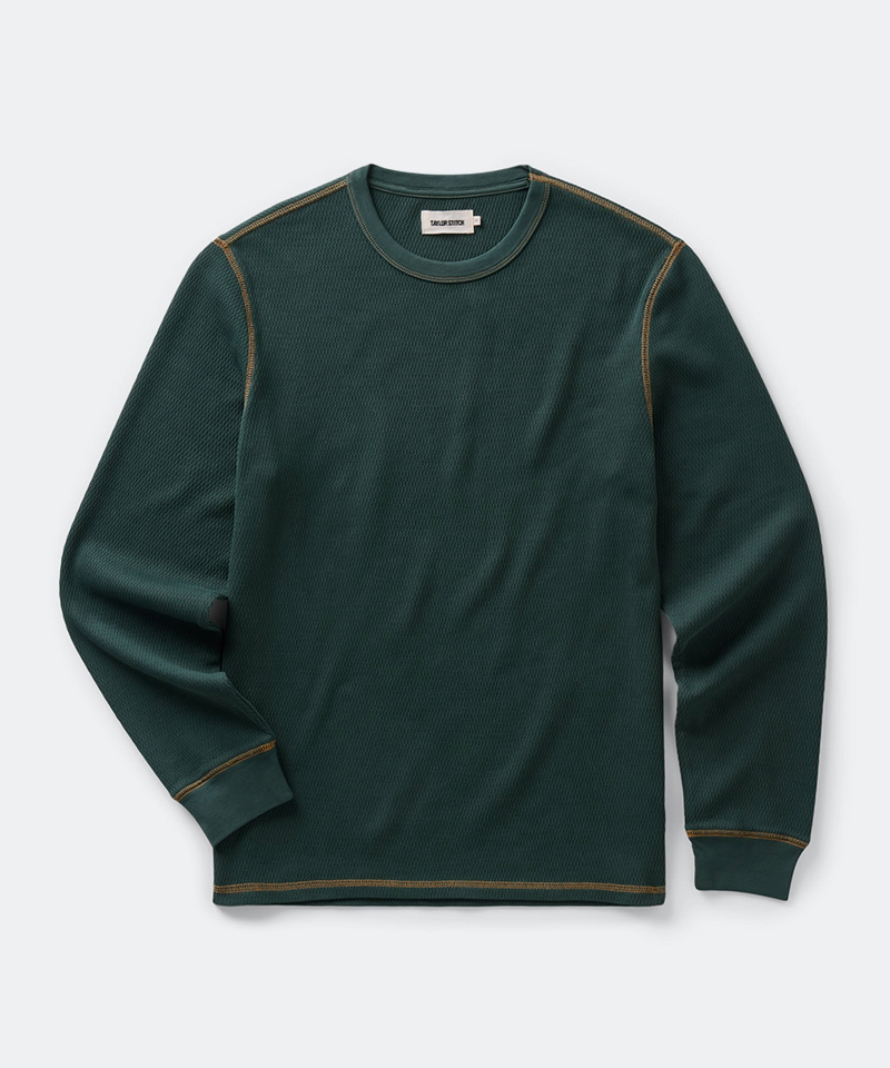 The Organic Cotton Crew in Dark Forest Waffle