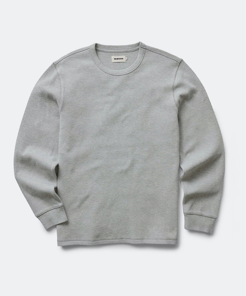 The Organic Cotton Crew in Heather Grey Waffle