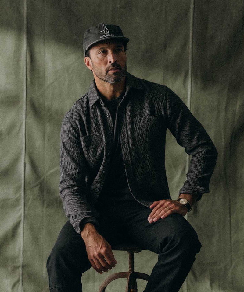 The Utility Shirt in Charcoal Sashiko