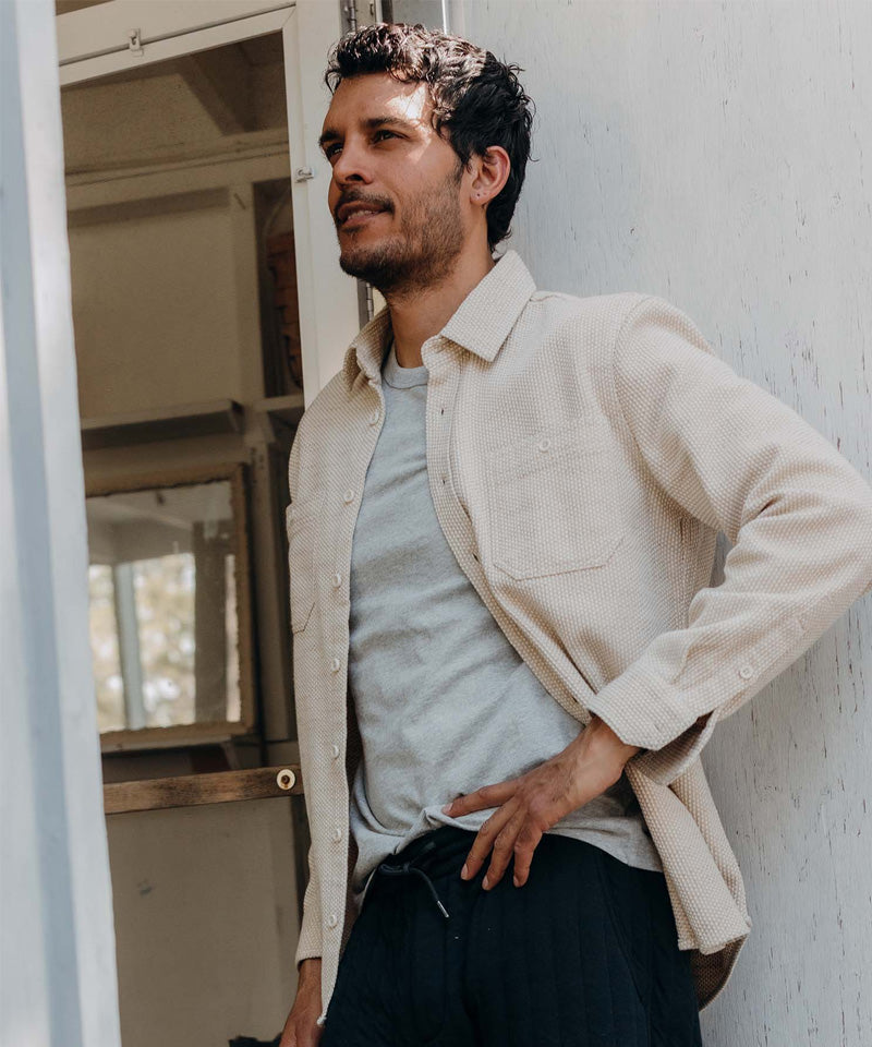 The Utility Shirt in Natural Sashiko