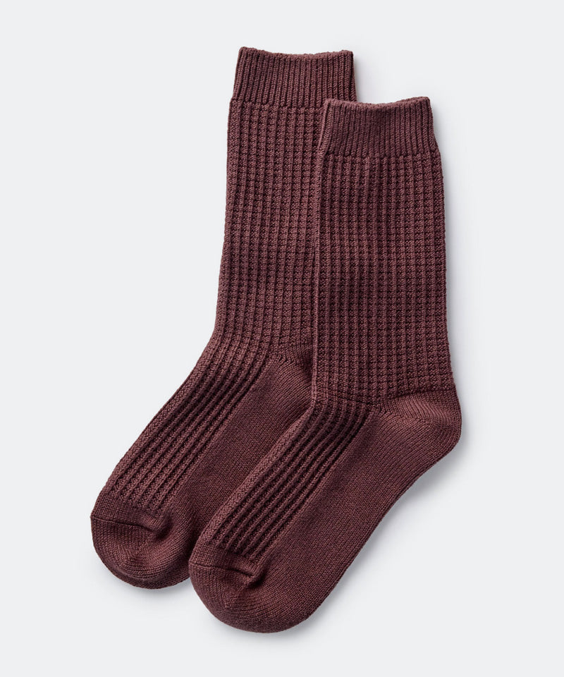 The Waffle Sock in Burgundy