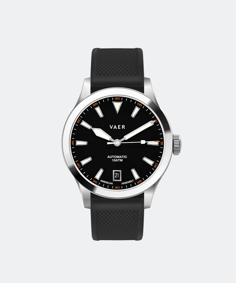 A5 Atlas Black Auto 38mm - on Elite Stainless Bracelet