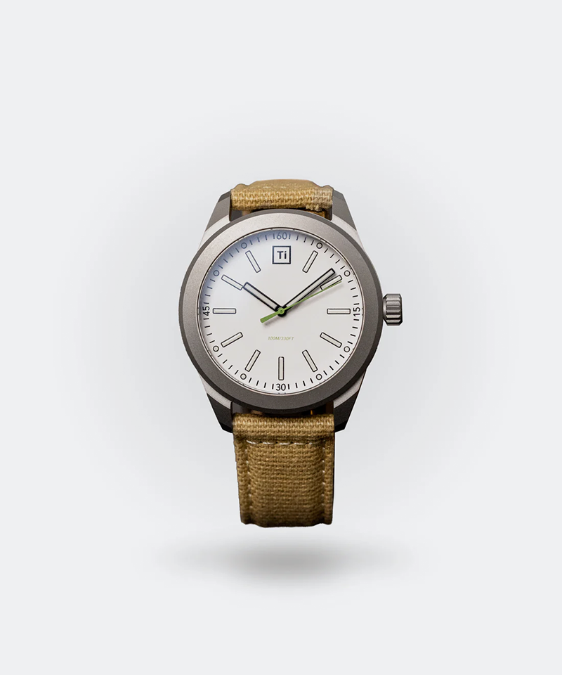 Ti Base Line Field Watch White Dial