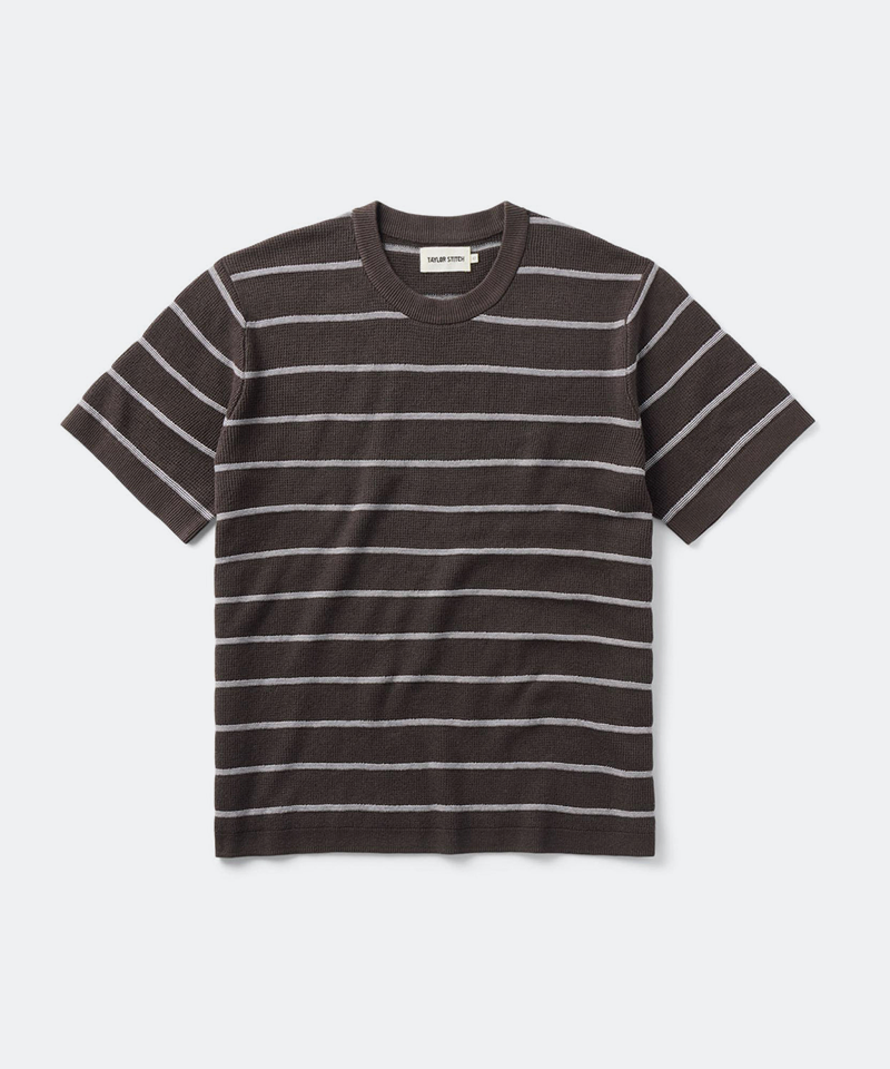 The Brody Sweater Tee in Espresso Stripe
