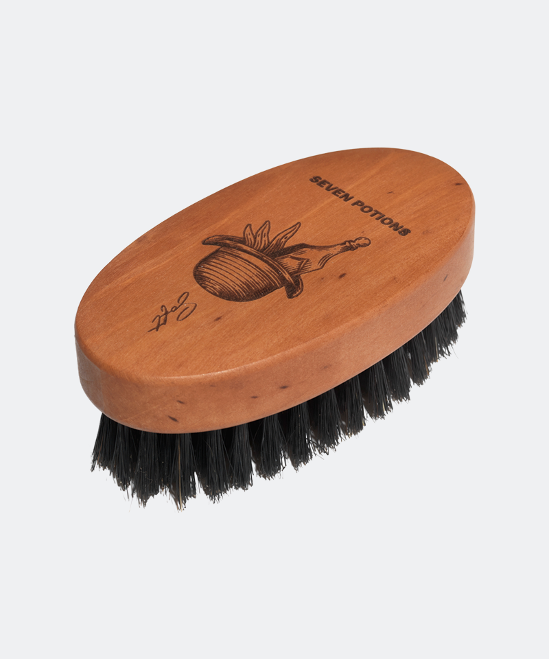 Pear Wood Beard Brush with Natural Bristles