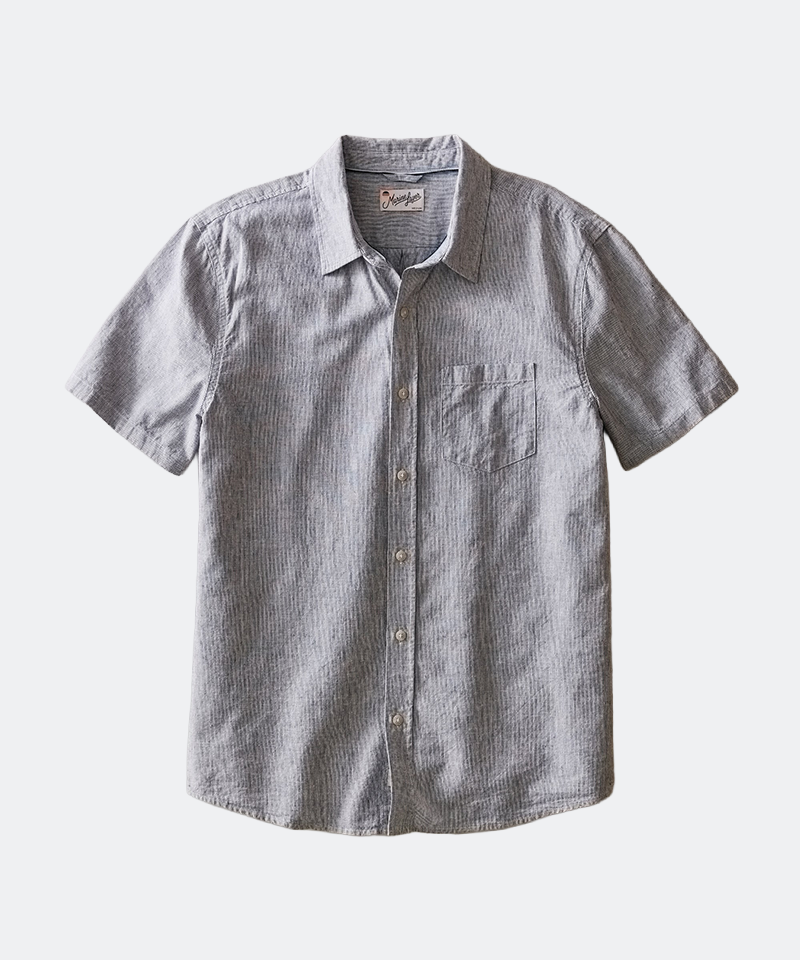 Better-Than-Linen Shirt in Natural/Navy Stripe