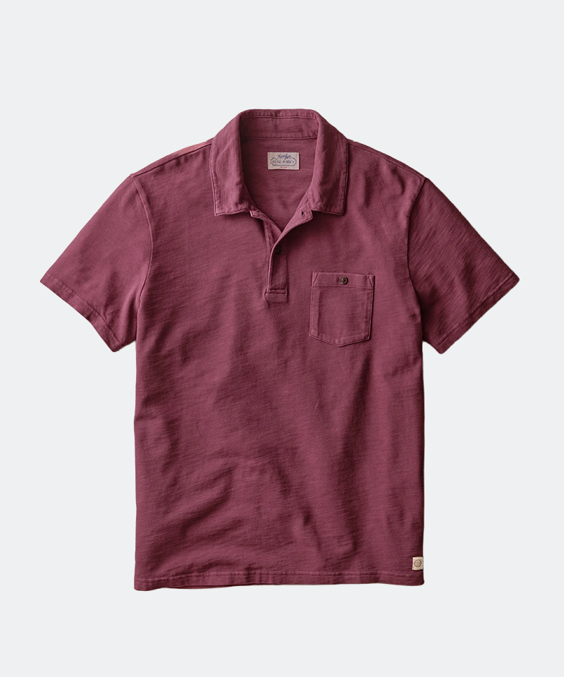Luxe Slub Polo in Cabernet