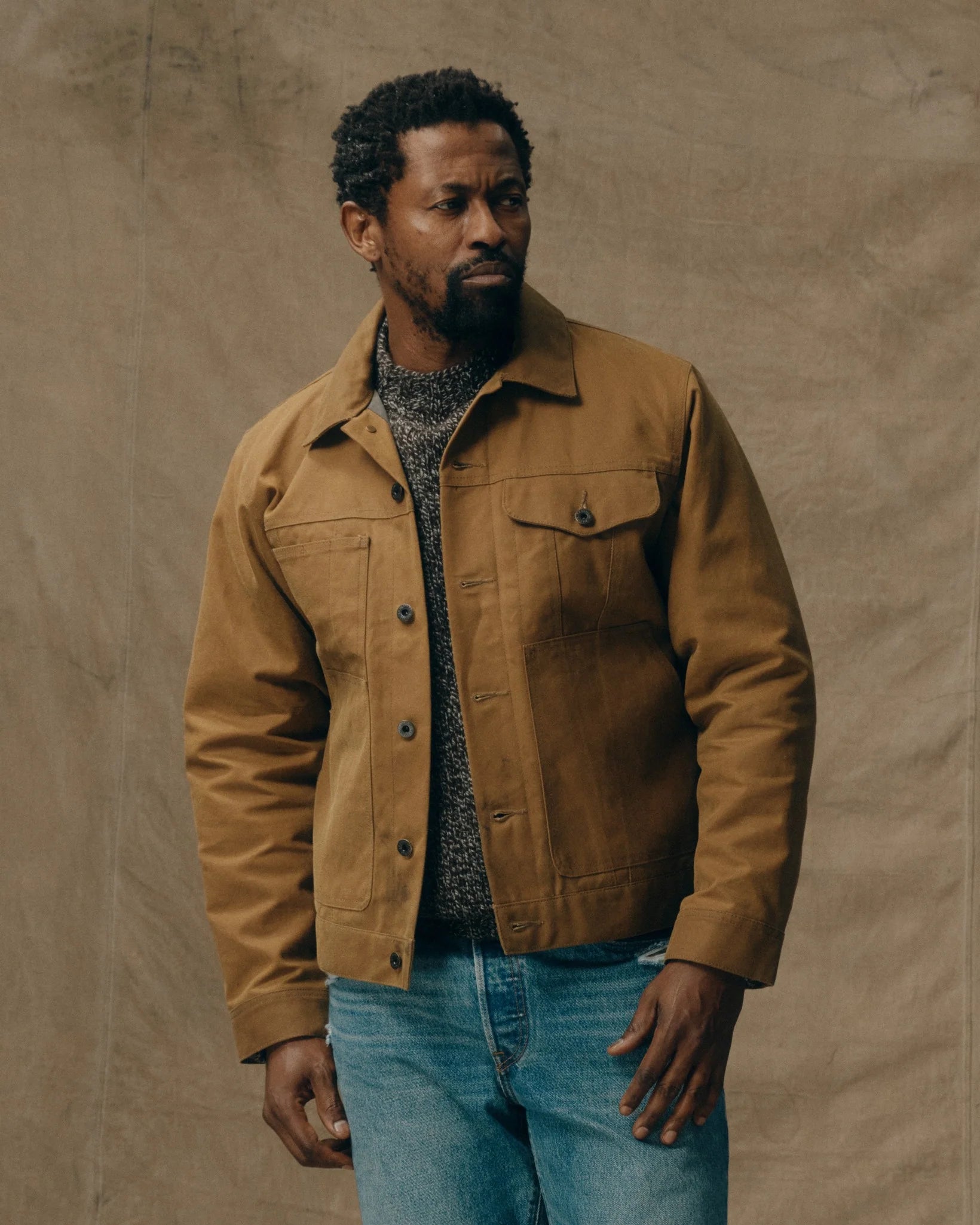 Tin Cloth Short Lined Cruiser in Dark Tan