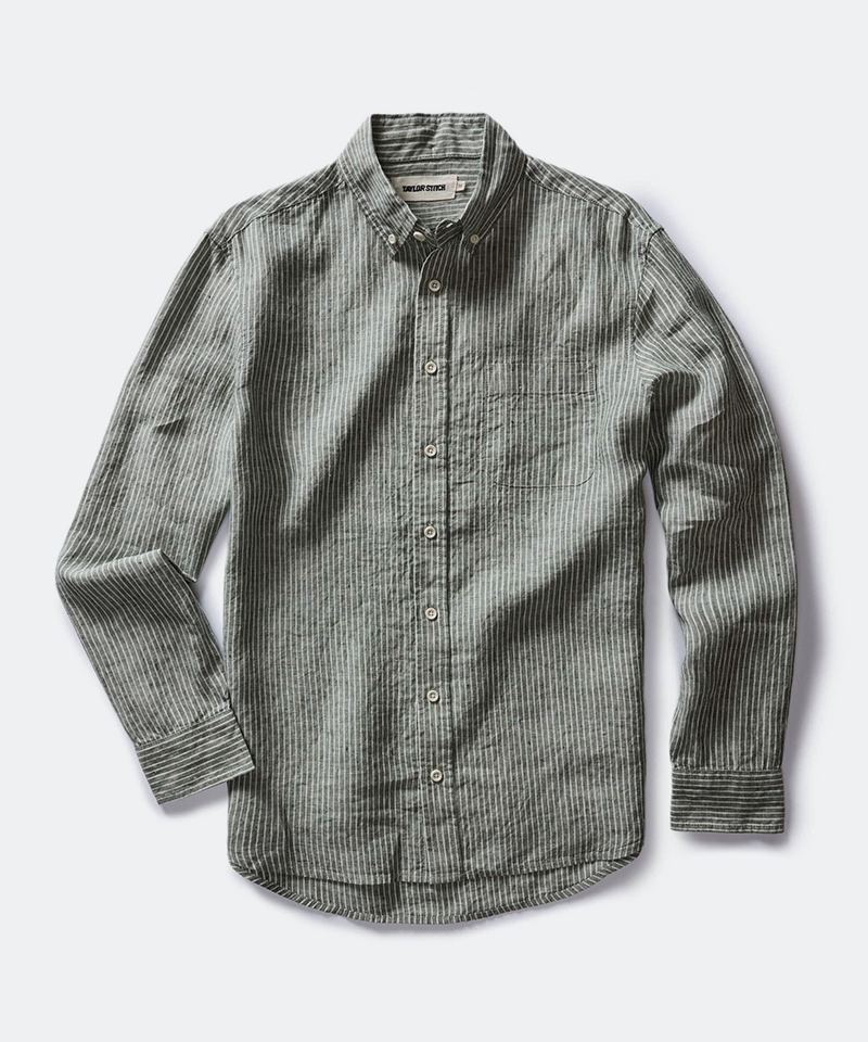 The Jack Oxford in Cilantro Stripe Linen