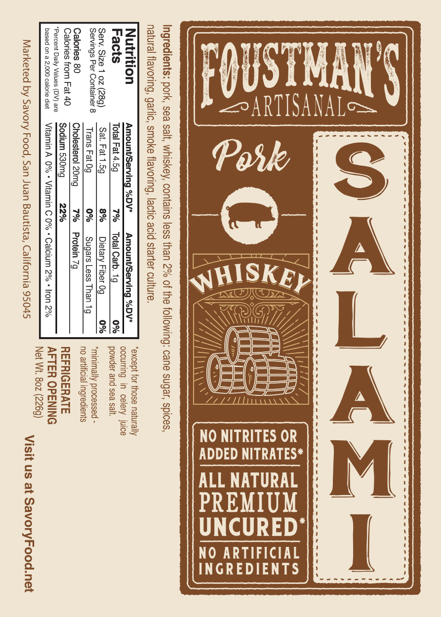 Pork Whiskey Salami