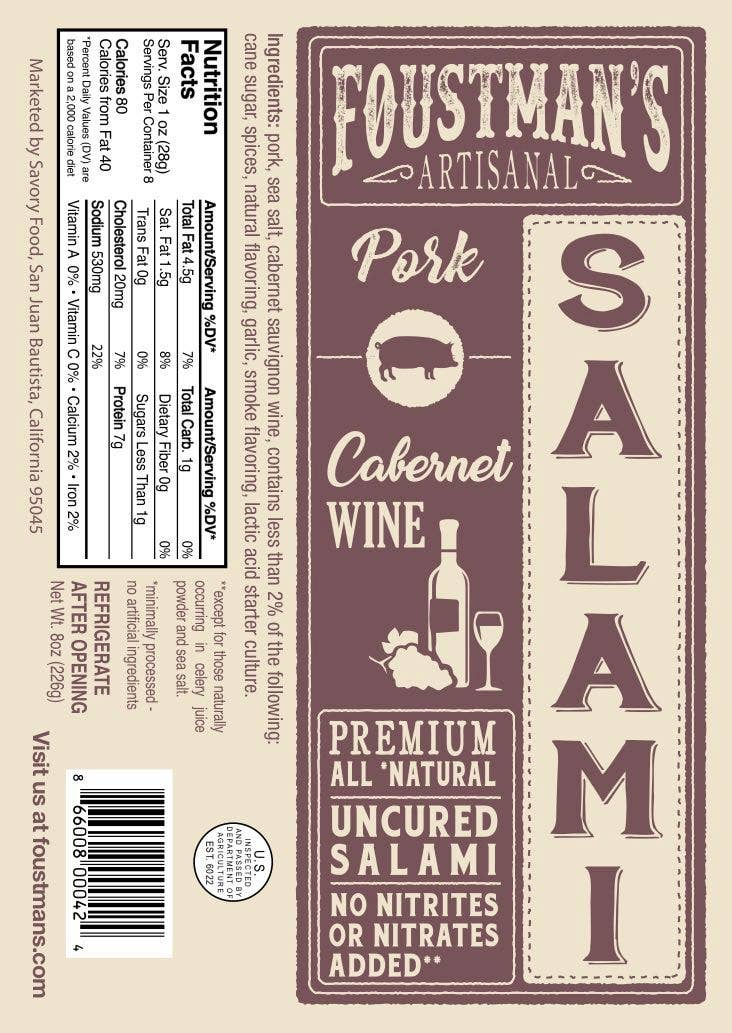 Pork Cabernet Wine Salami