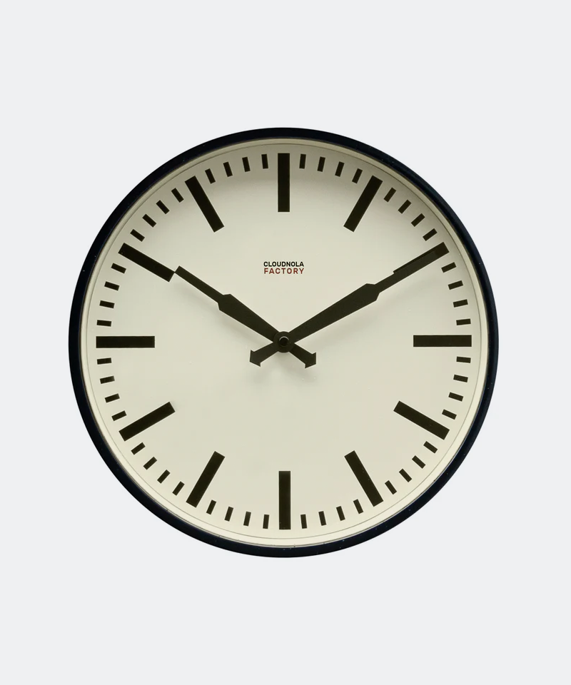 Factory Wall Clock in Black