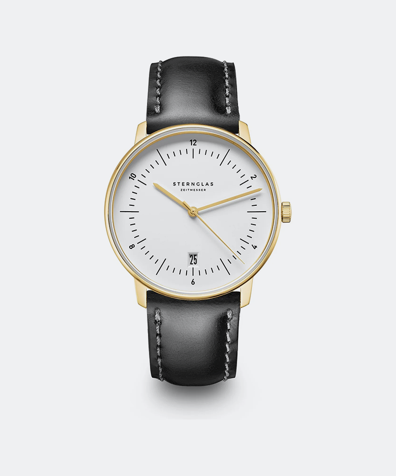 Naos Heritage Edition Quartz 38mm - White on Bridle Black Strap