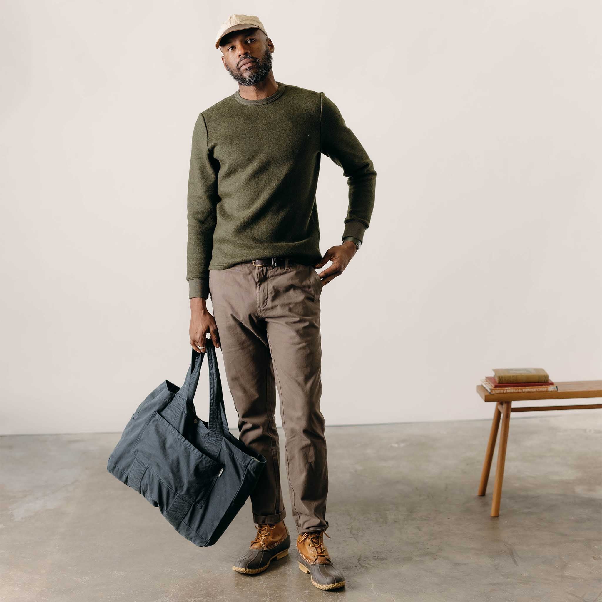 The Evans Crew in Forest Birdseye Wool