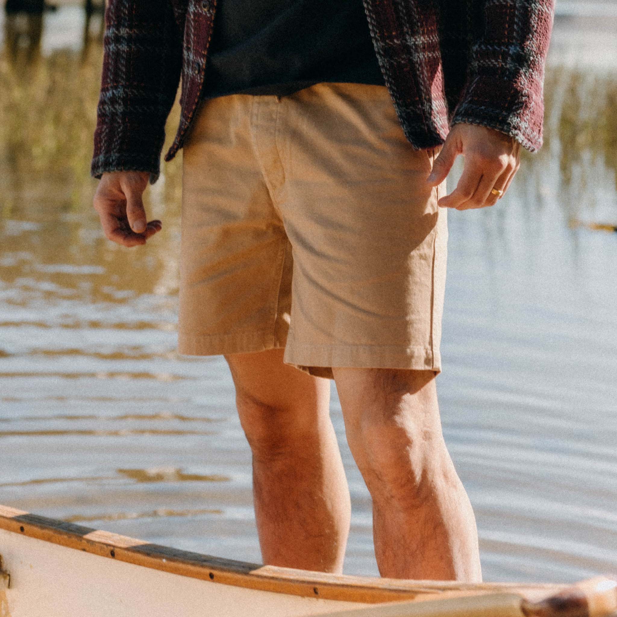 The Apres Short in Organic Khaki Foundation Twill