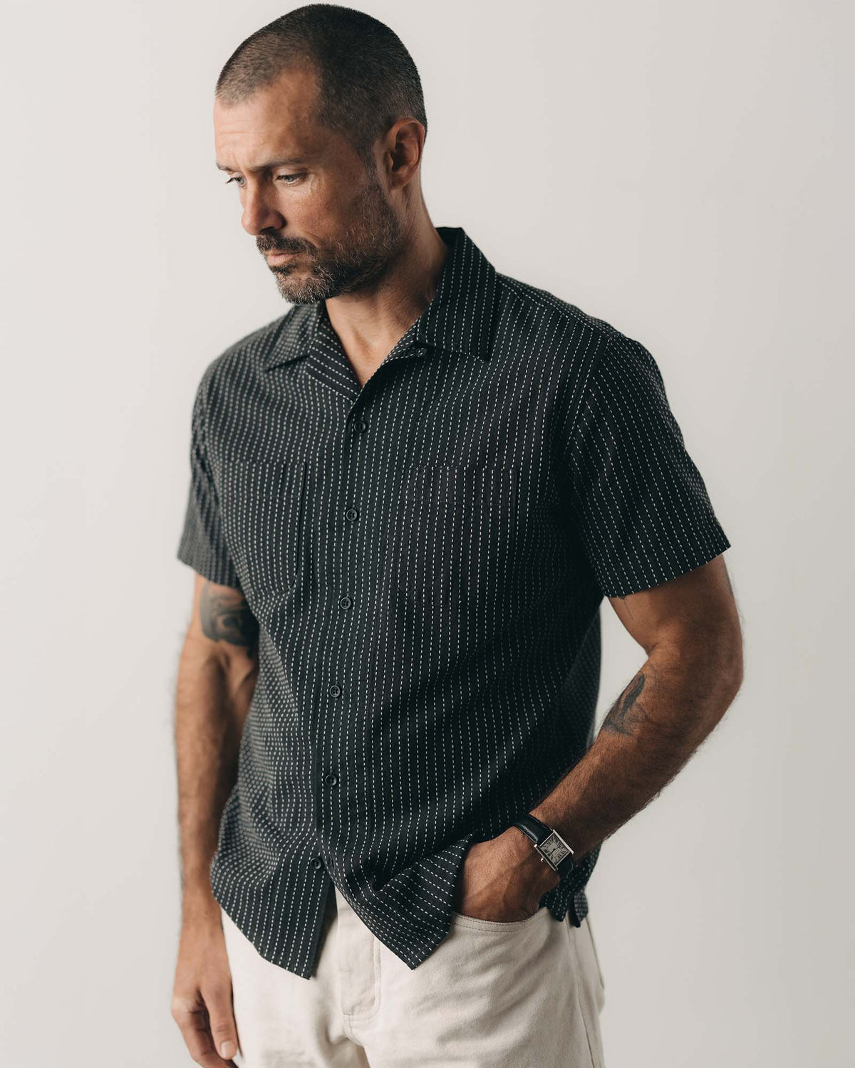 The Conrad Shirt in Pickstitch Stripe Dobby