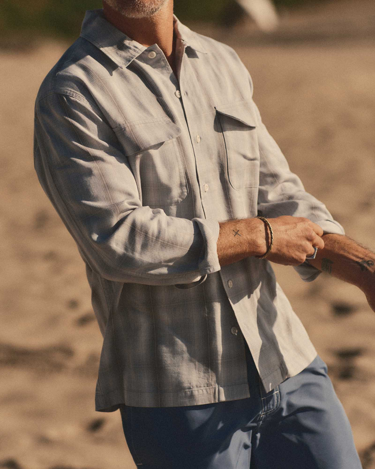 The Shore Shirt in Fog Tencel