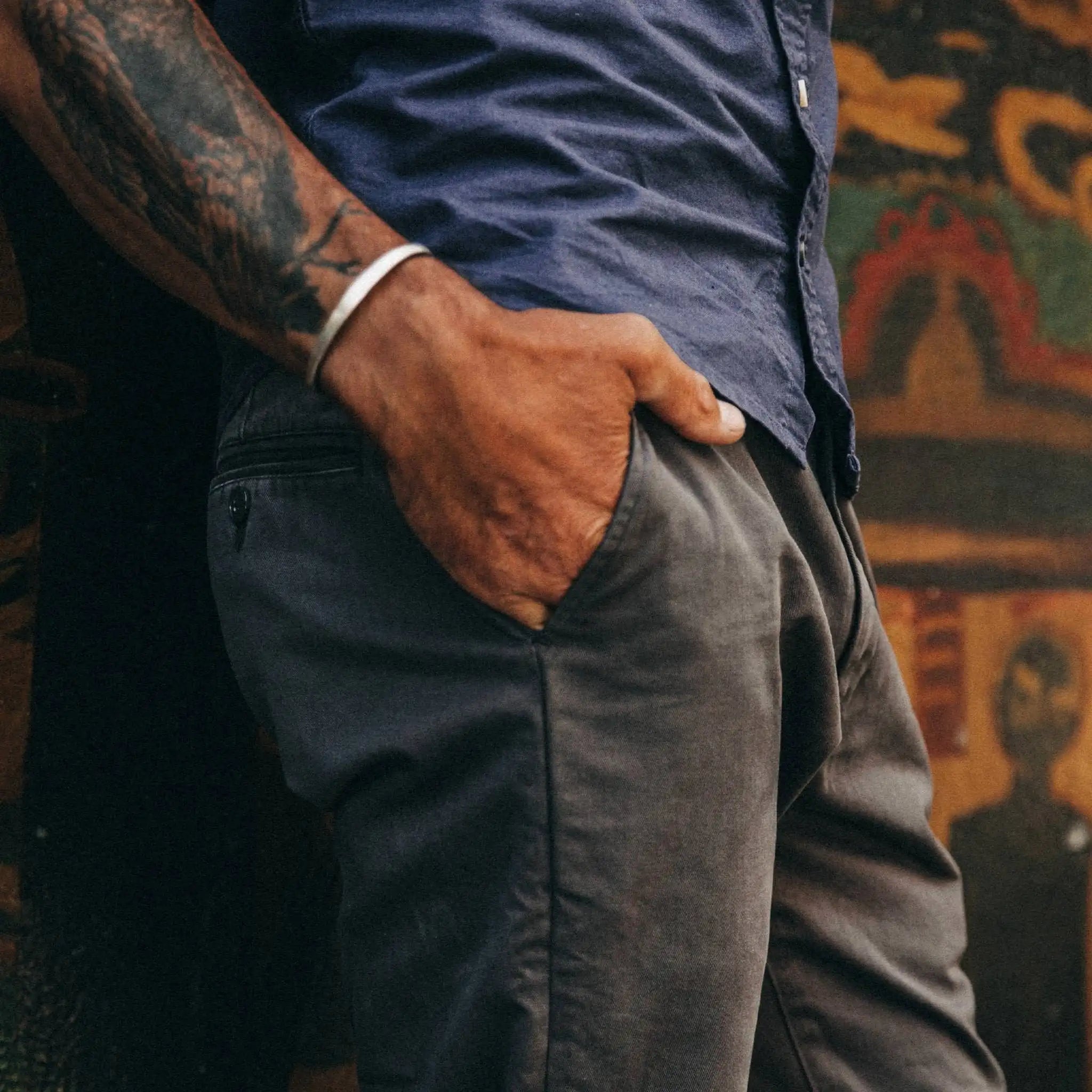 The Slim Foundation Pant in Organic Coal