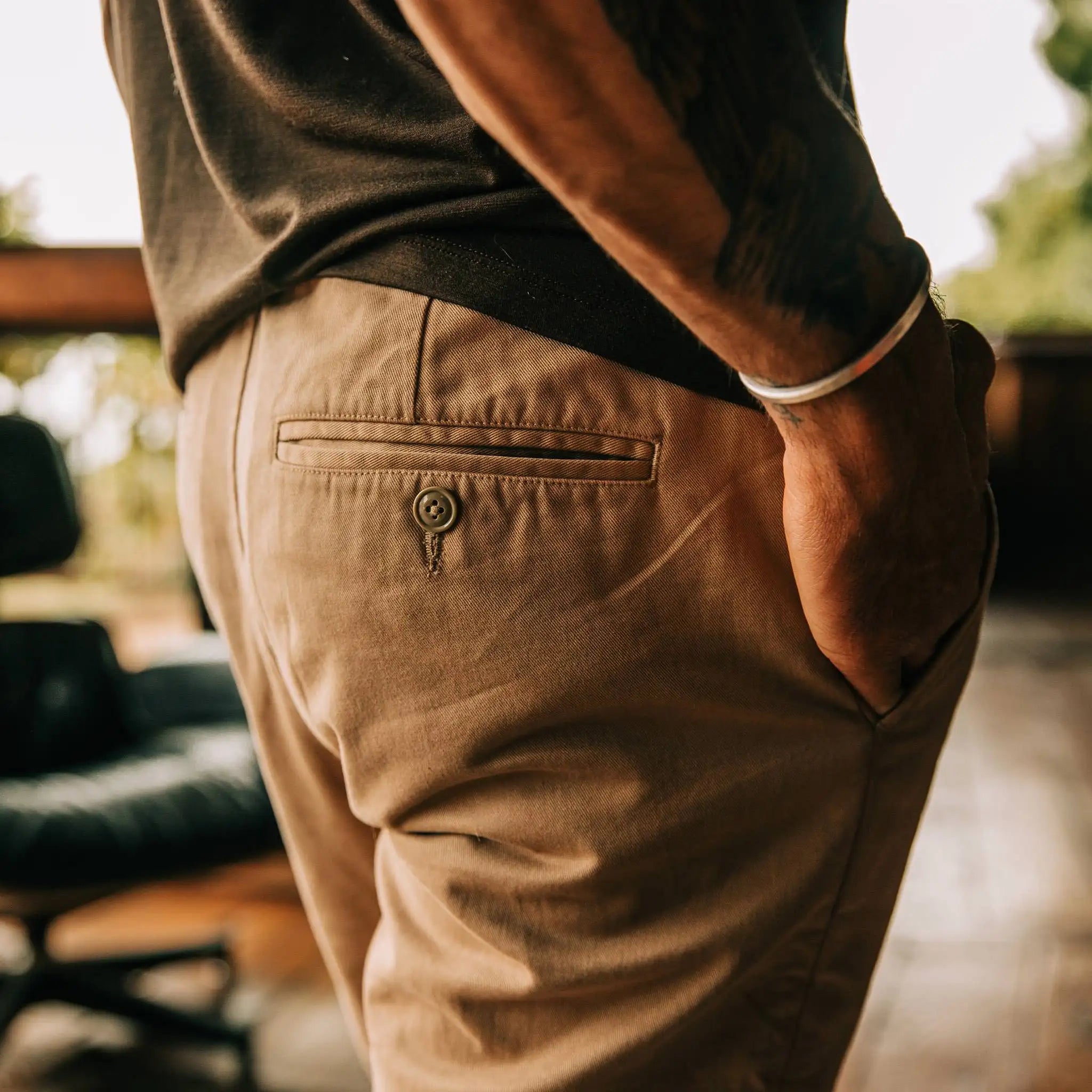 The Slim Foundation Pant in Organic Khaki