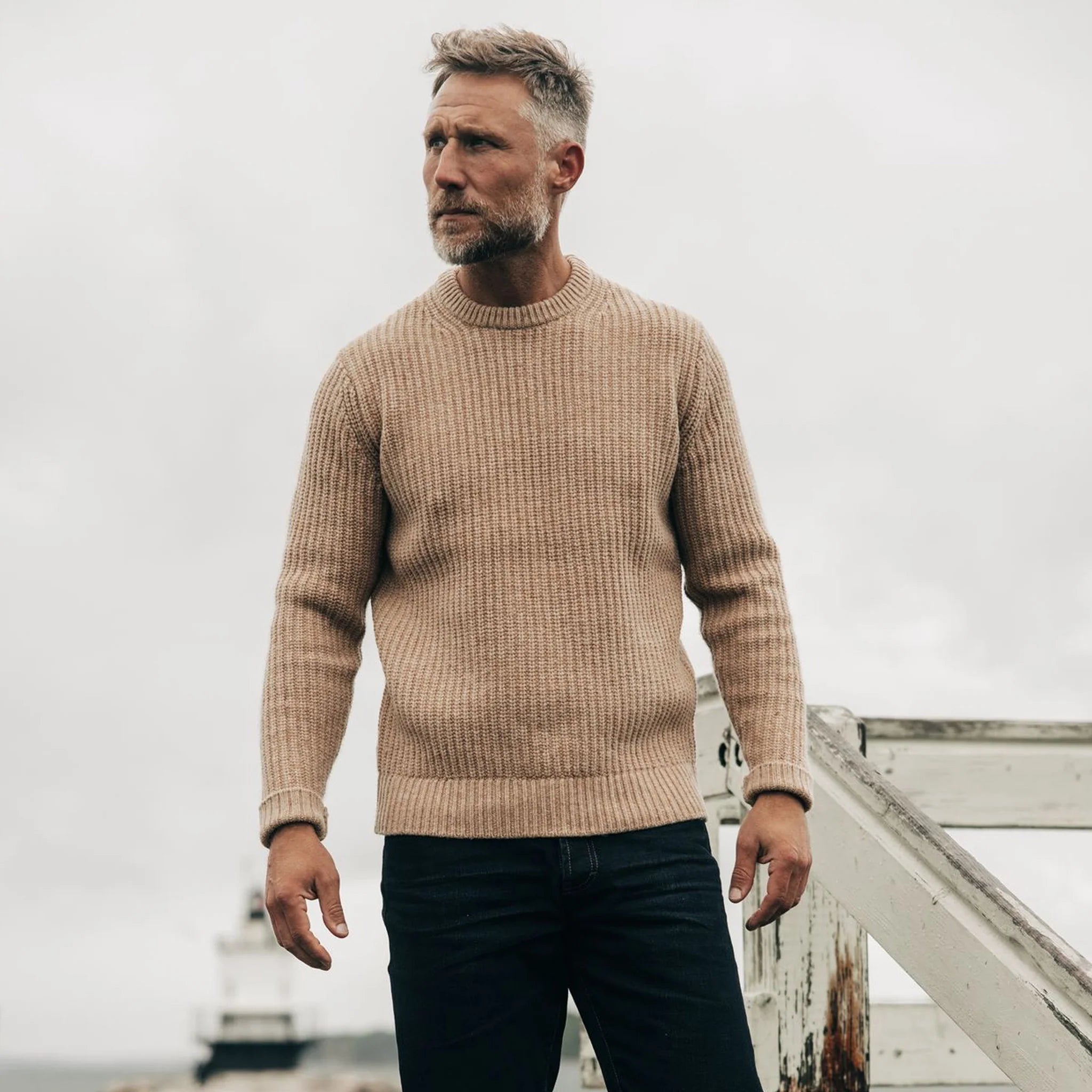 The Fisherman Sweater in Camel