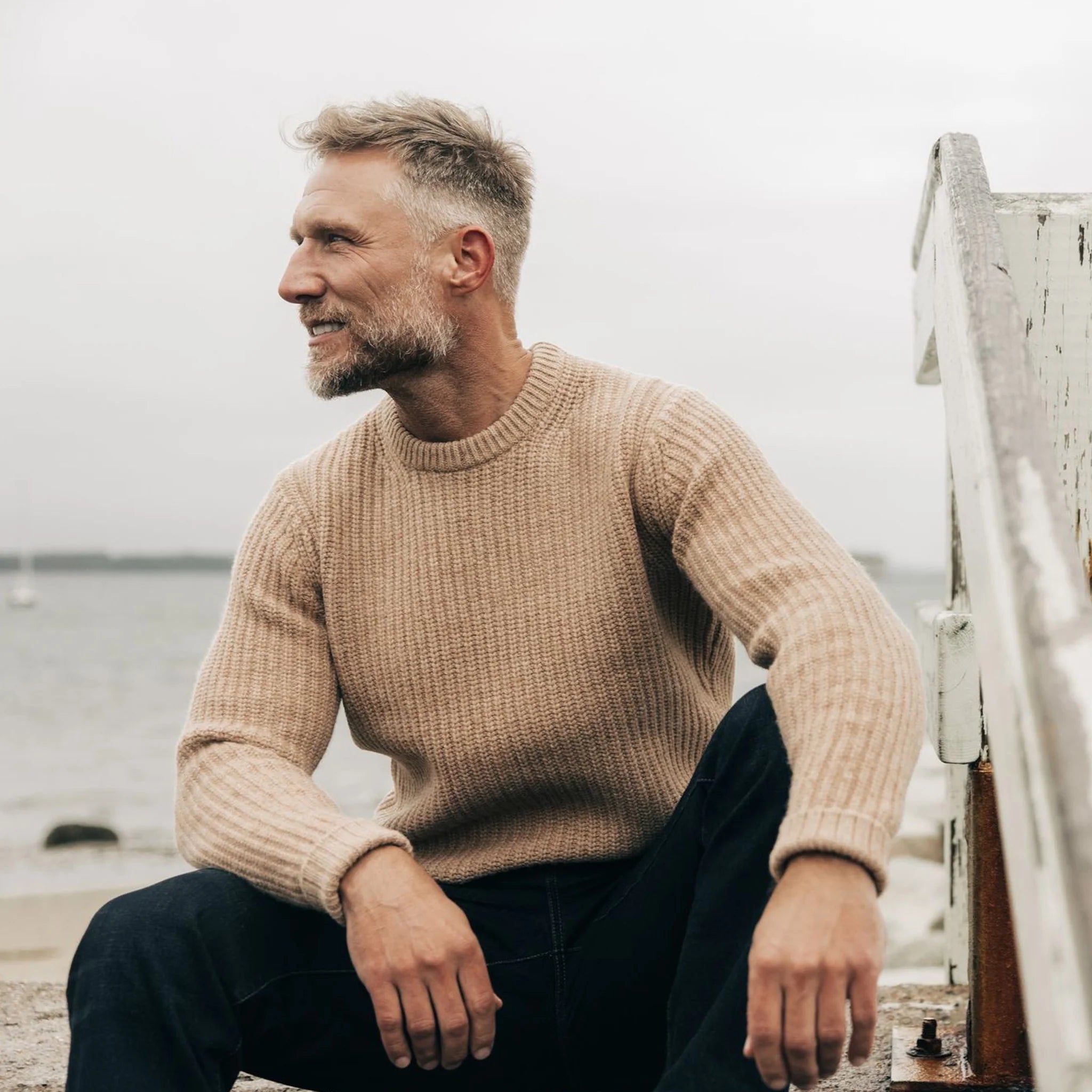 The Fisherman Sweater in Camel