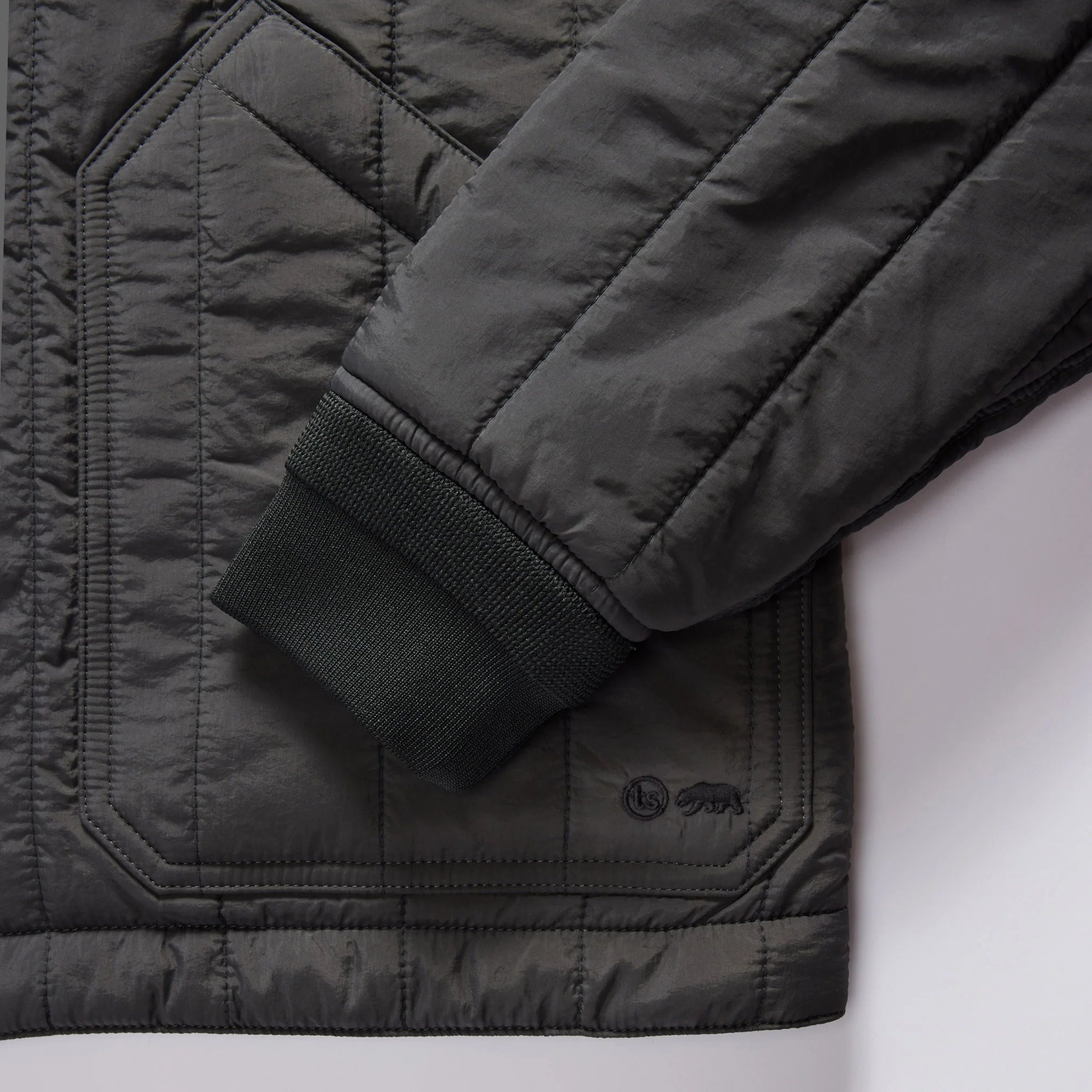 The Able Jacket in Faded Black Quilted Nylon
