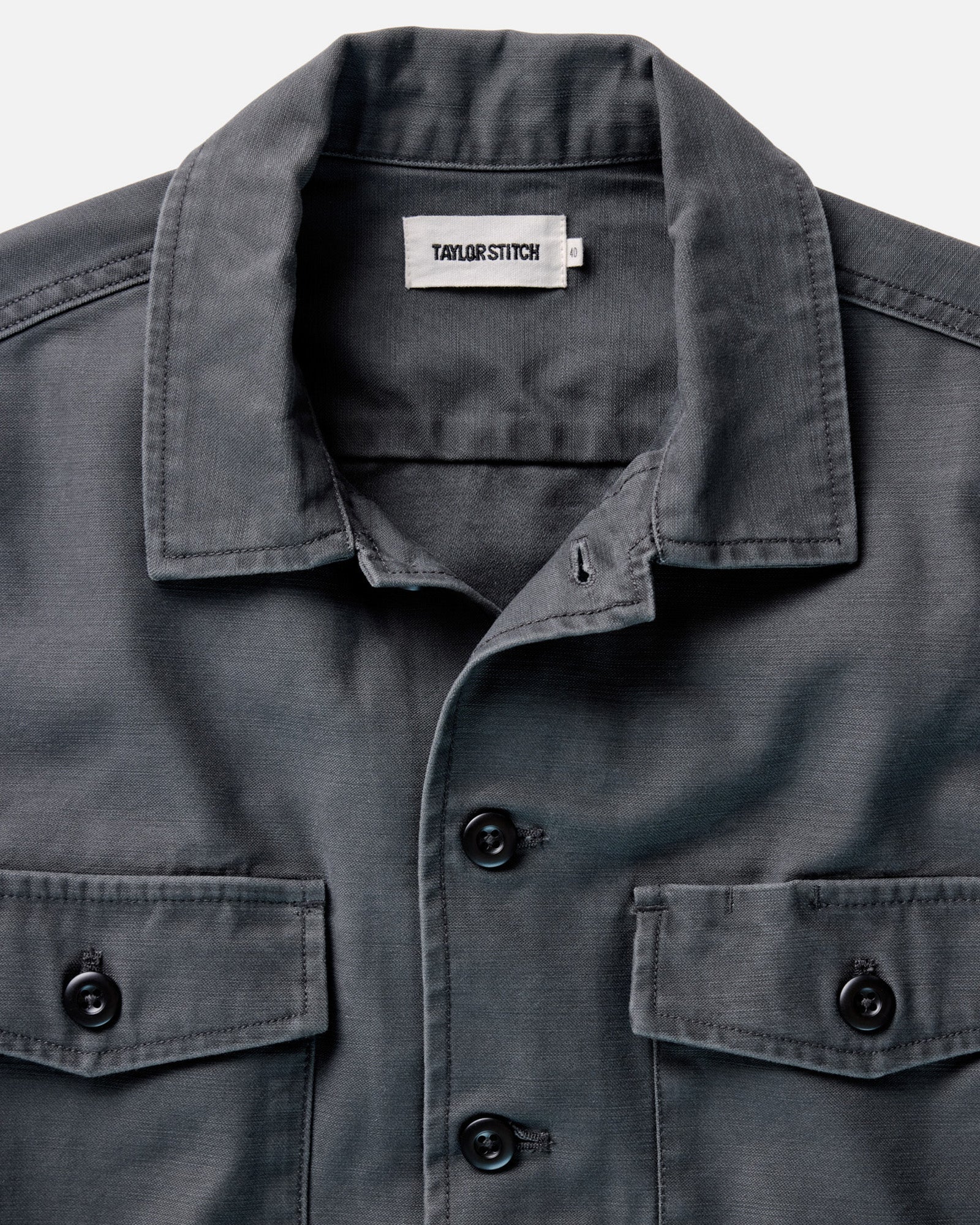 The Surplus Shirt in Faded Black Reverse Sateen