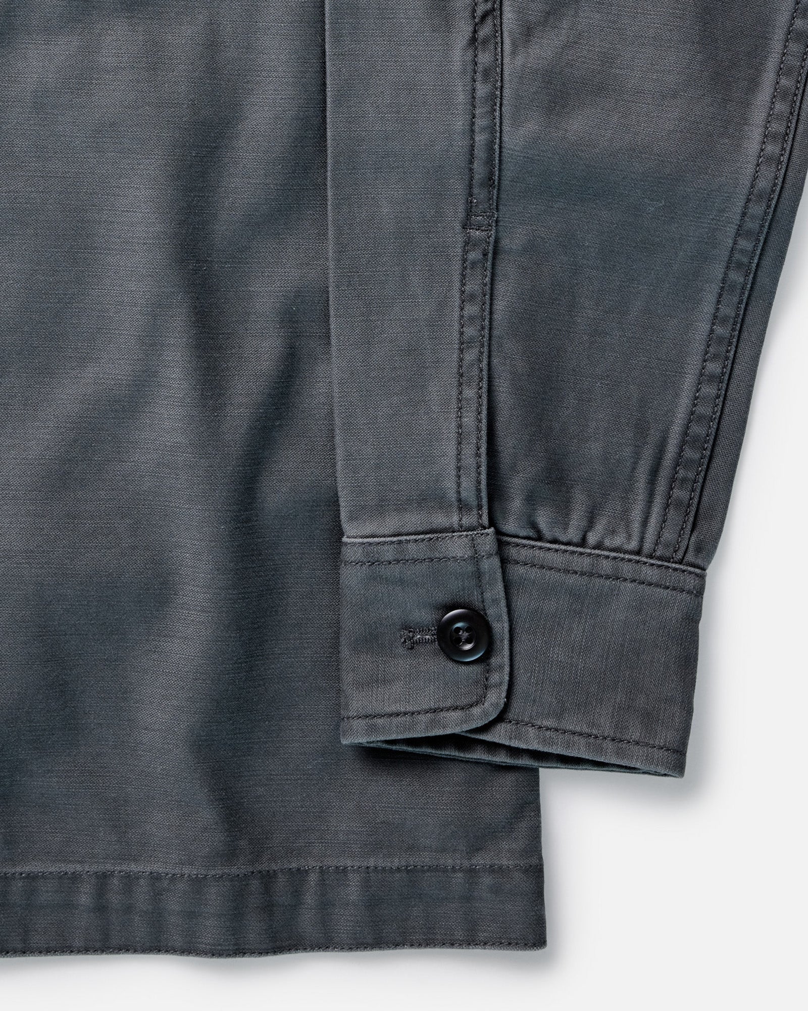 The Surplus Shirt in Faded Black Reverse Sateen