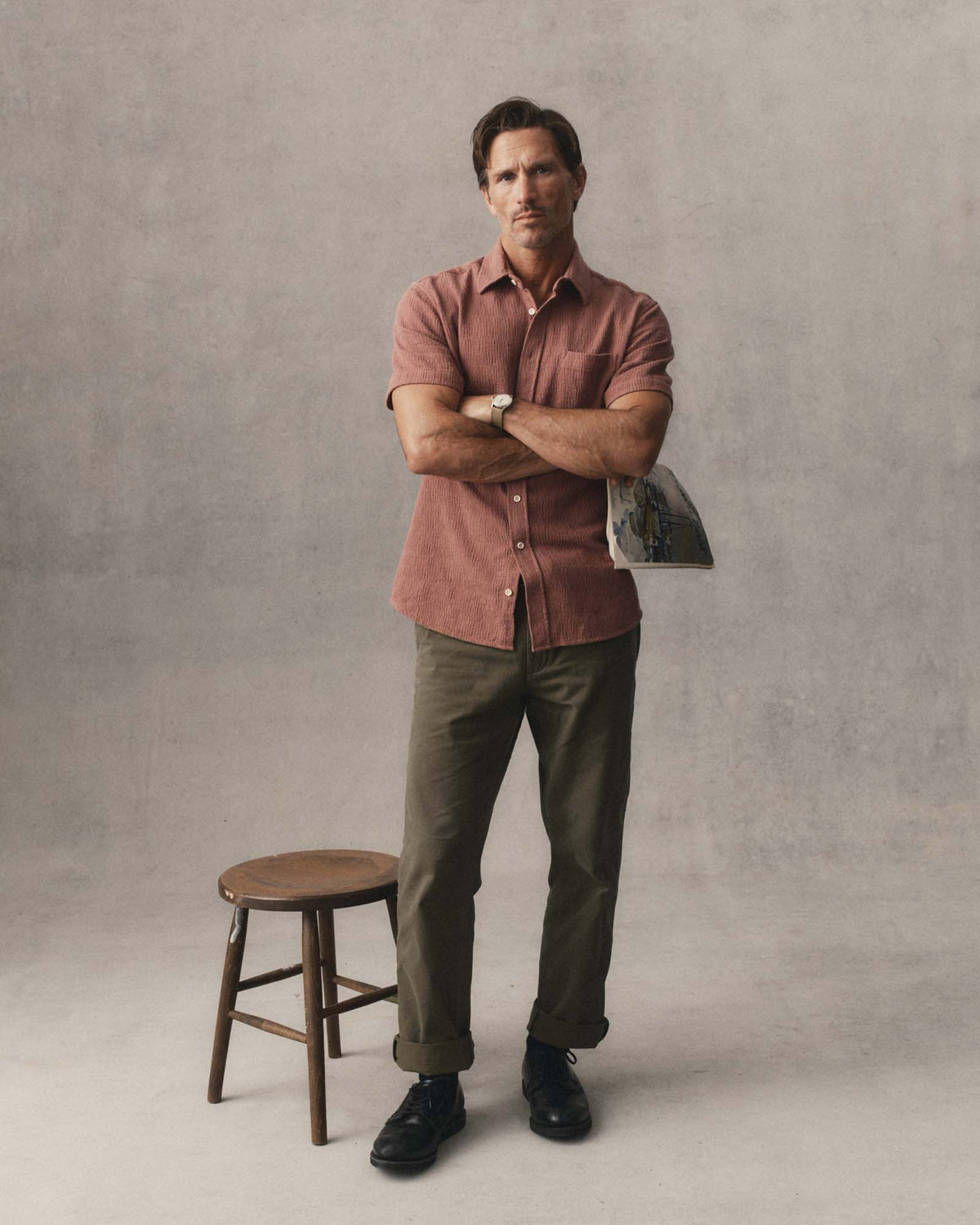 Short Sleeve California in Redwood Hacci