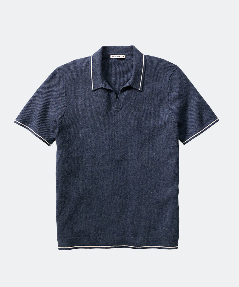 Liam Sweater Polo in Dark Indigo