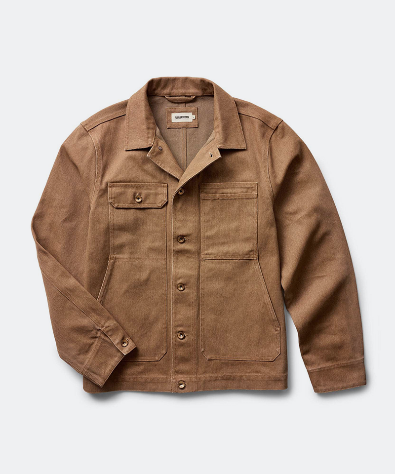 The Longshore Jacket in Tobacco Chipped Canvas
