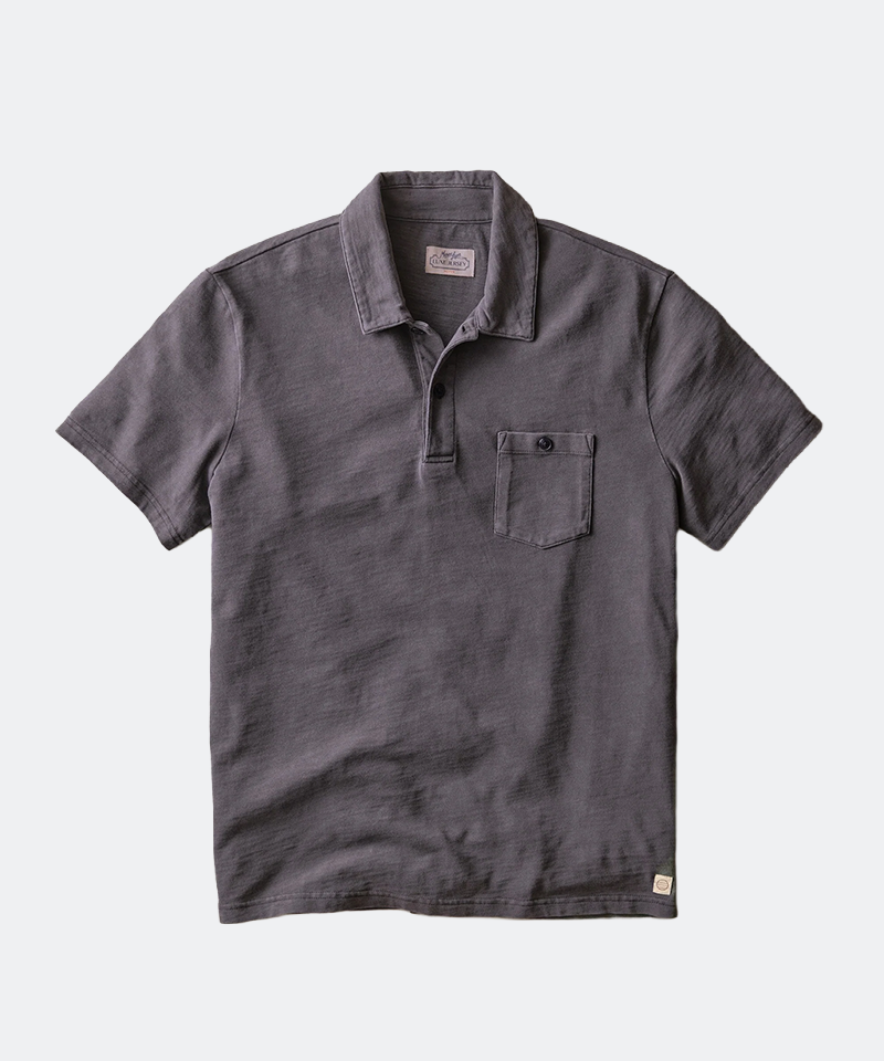 Luxe Slub Polo in Asphalt
