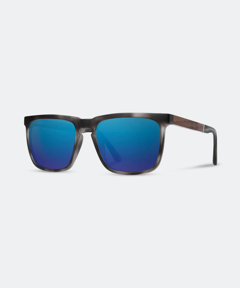 Ridge Camp Sunglasses in Matte Pearl Grey Walnut